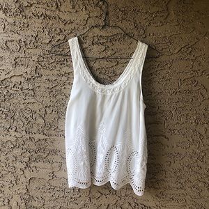 Joie White Boho Tank Top Size M